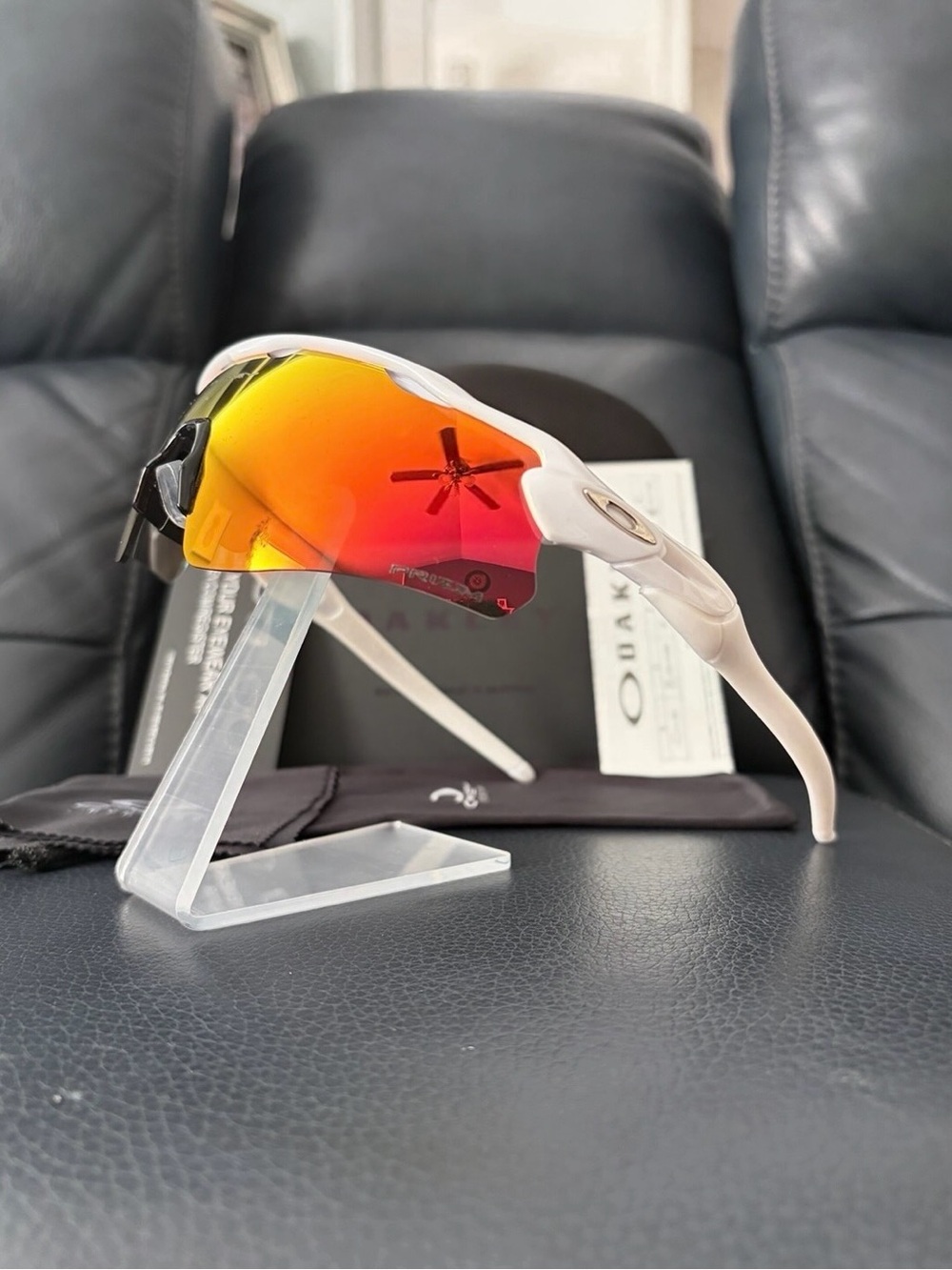 Oakley Radar EV Path White Frame Orange Red Lens Sunglasses O09208 - Picture 1 of 10